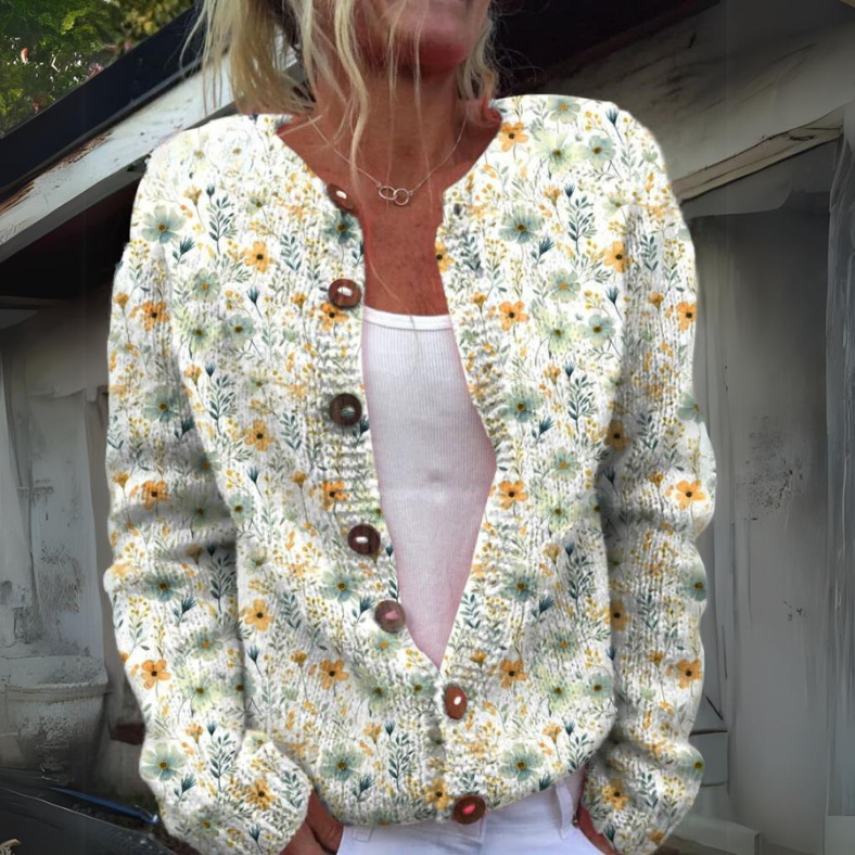 Elara™ - Wildflower Button Knit Cardigan