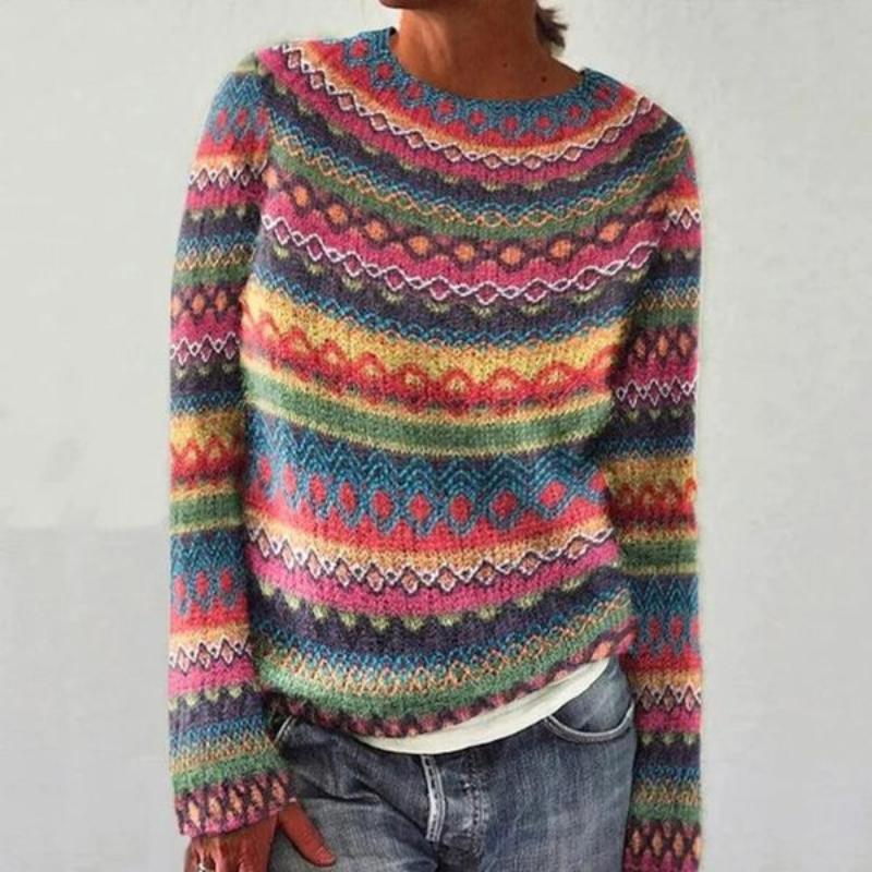 Lila™ - Vibrant Geometric Knit Sweater