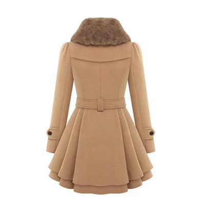 Geneva | Stylish Trench Coat with Faux Fur Accents