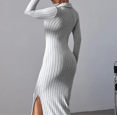 PHOBE | V-NECK KNITTED DRESS