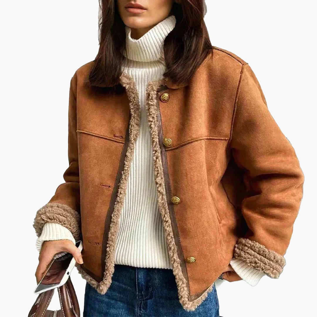 Rosalie Shearling Button Jacket