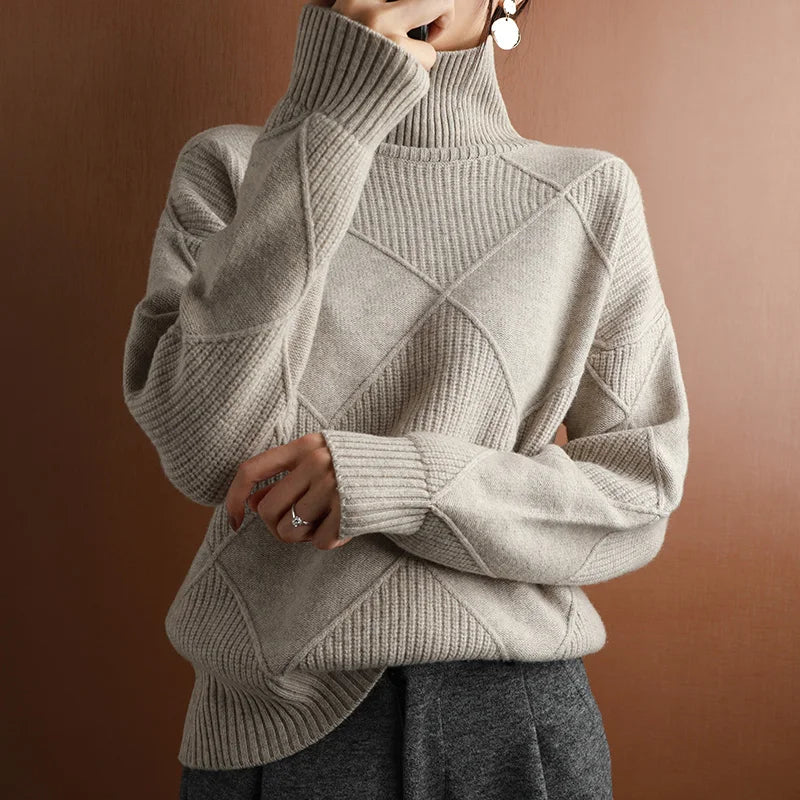 Aria™ - Textured Geometric Knit Sweater