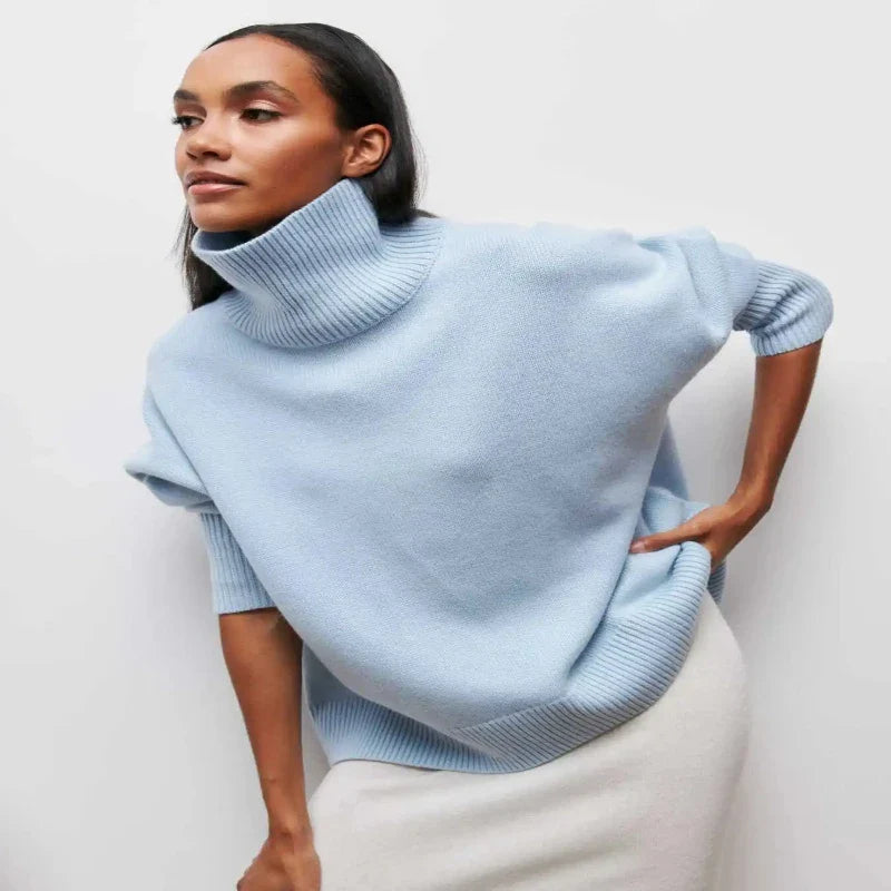 Avery™ - Relaxed Turtleneck Knit Sweater