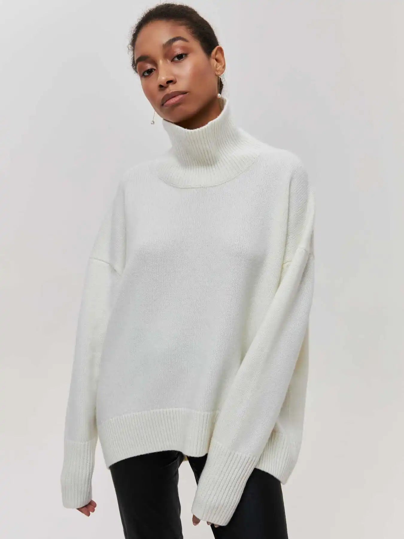 Avery™ - Relaxed Turtleneck Knit Sweater