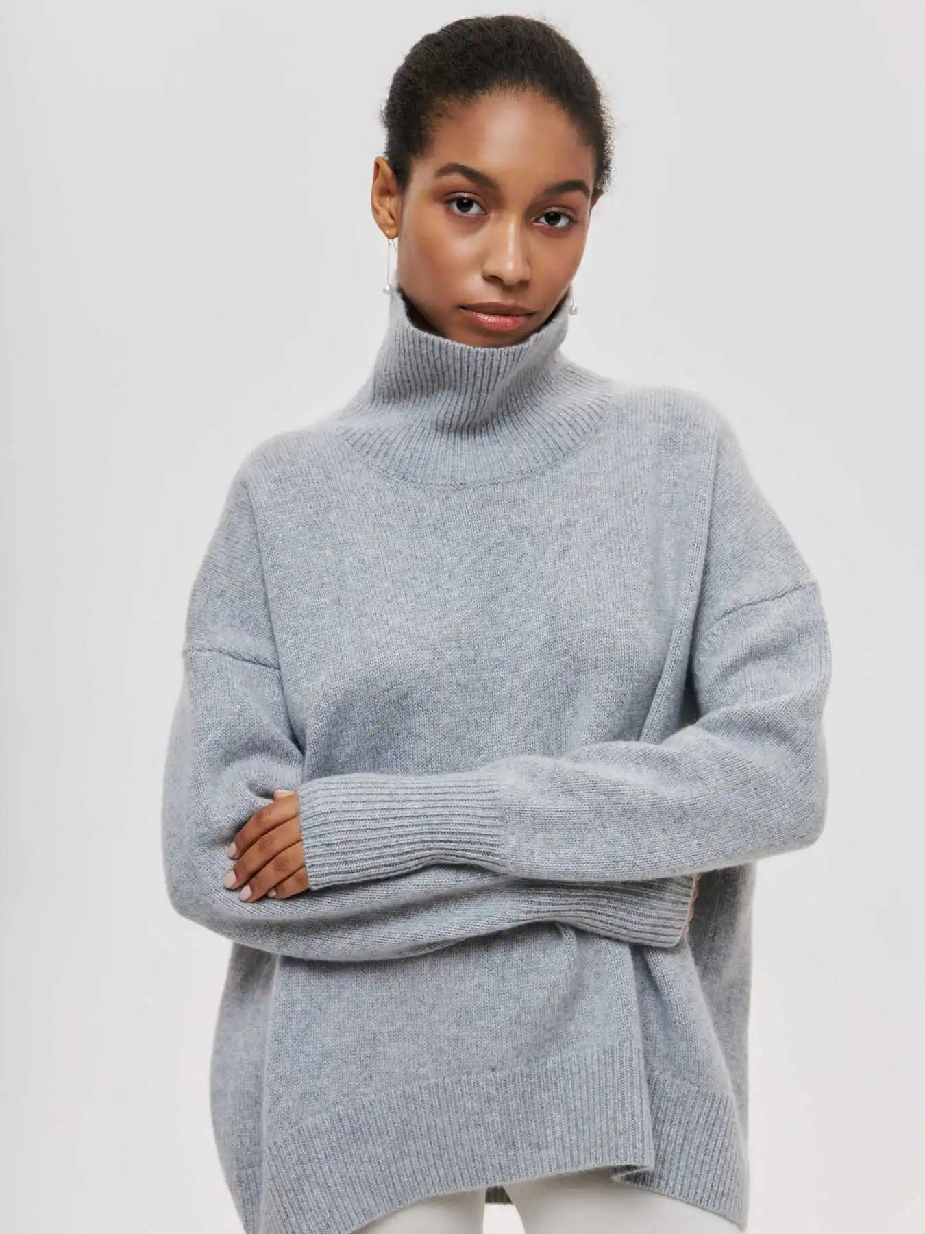 Avery™ - Relaxed Turtleneck Knit Sweater