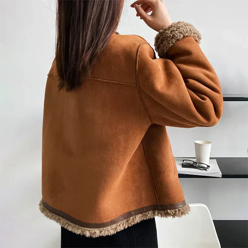 Rosalie Shearling Button Jacket