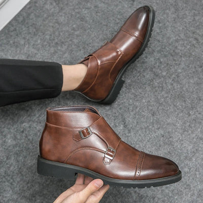 Darell | Double Monk Strap Leather Boots